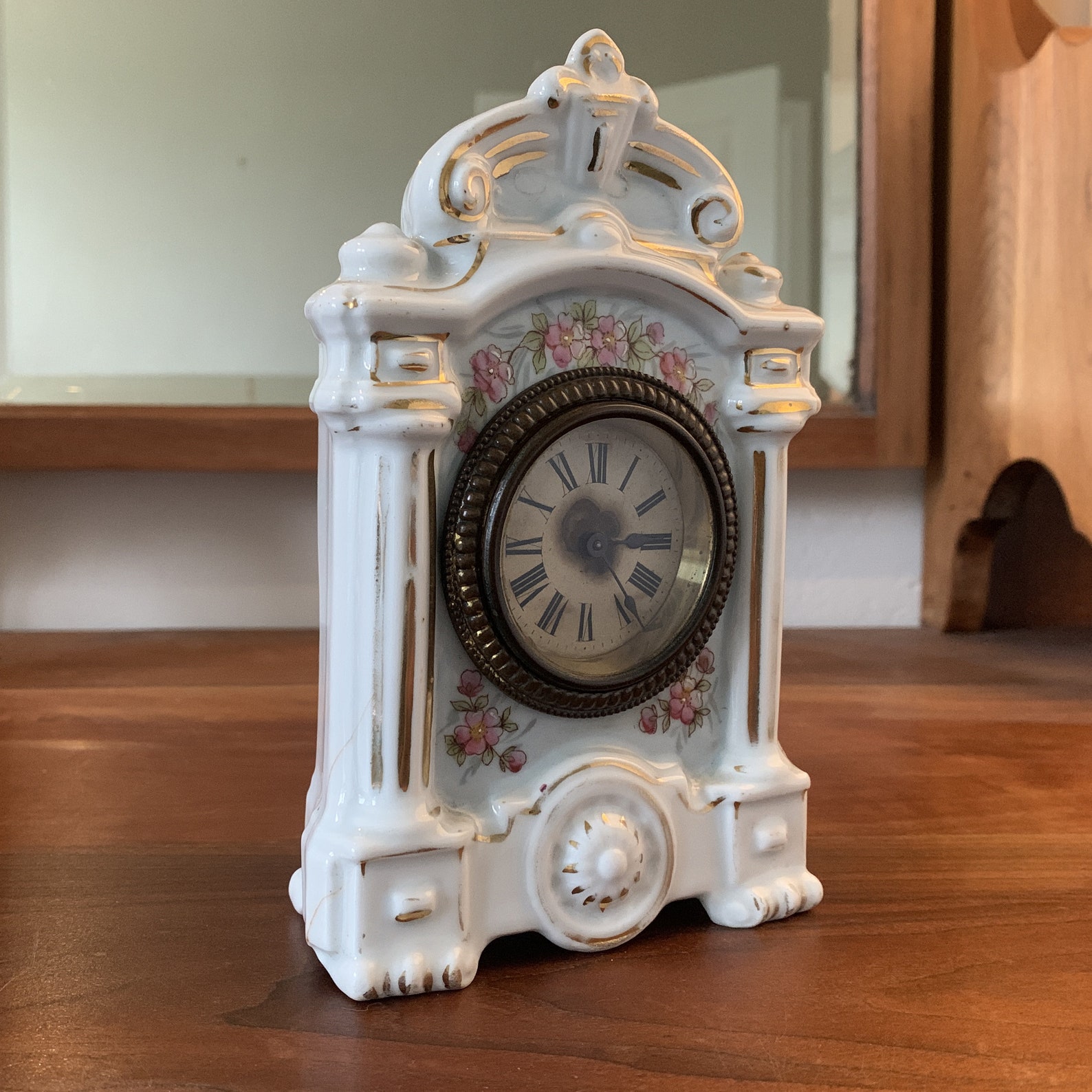Mechanical vintage ceramic clock restored and working well. Etsy