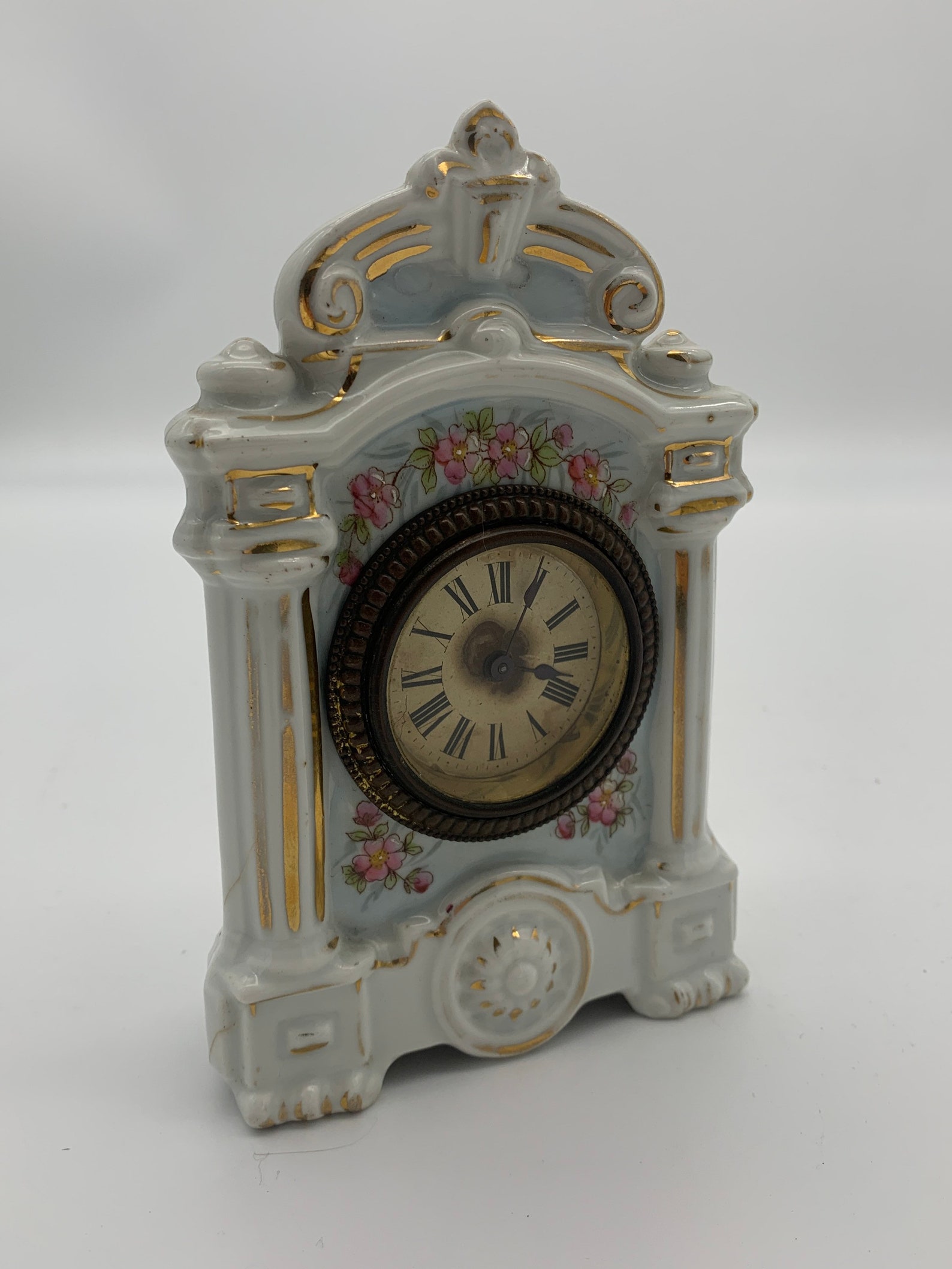 Mechanical vintage ceramic clock restored and working well. Etsy