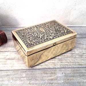 state express cigarettes brass box Vintage Tin with Brass State Express Cigarette Box