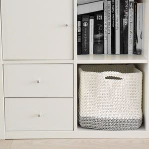 White kallax box crochet basket square shelf organizer image 0