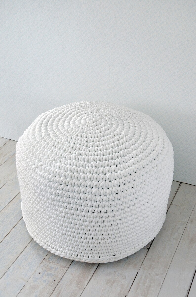 Bean bag chairs Crochet pouffe Grey ottoman Grey crochet Etsy