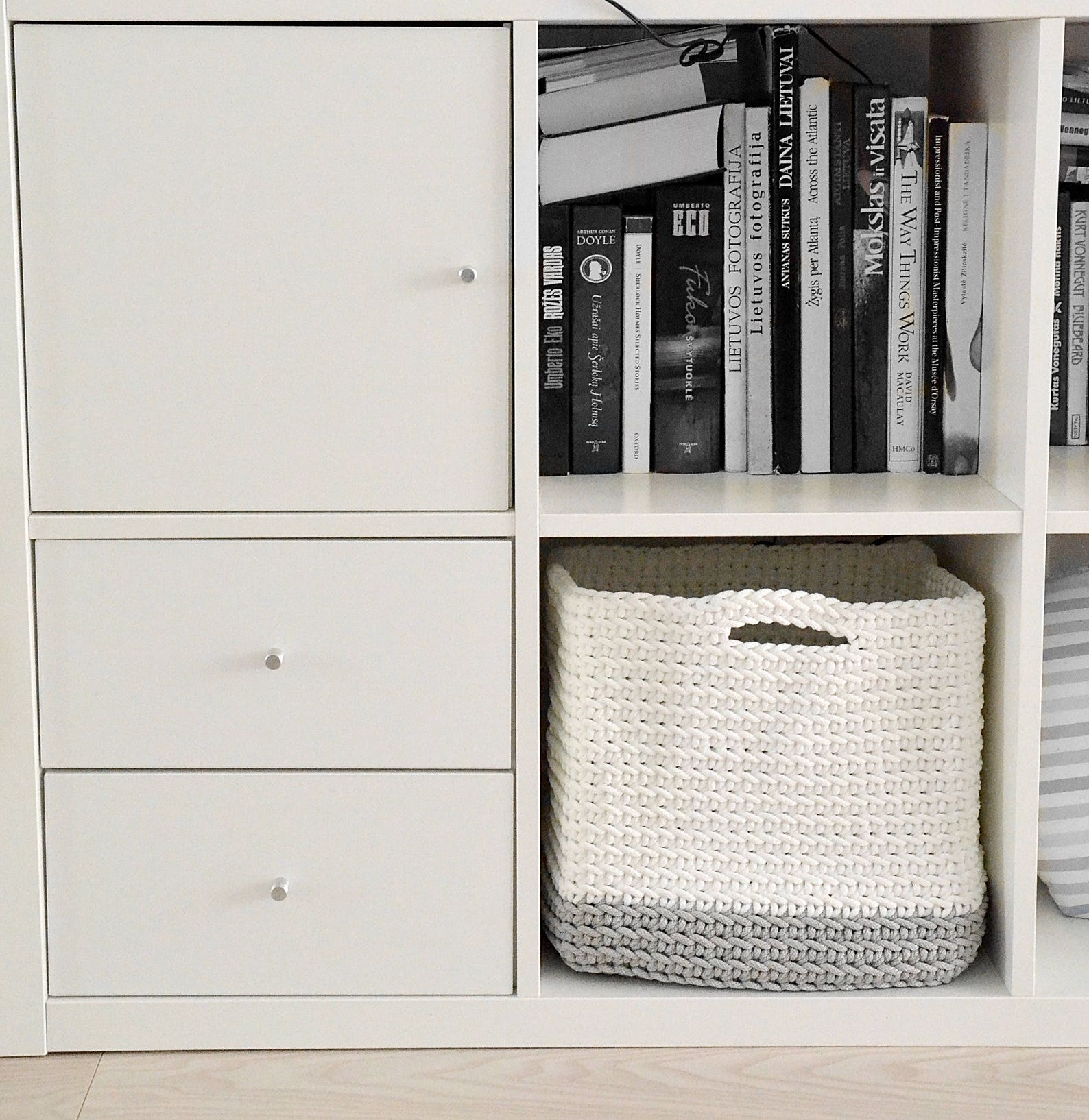 White kallax box crochet basket square shelf organizer Etsy