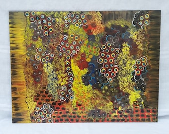 War-Torn Abstract Landscape Painting on Wood – 18x24 Acrylic Wall Decor