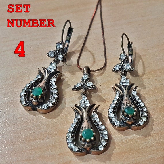 Ruby and Emerald Set, Authentic Set, Handmade Set… - image 4