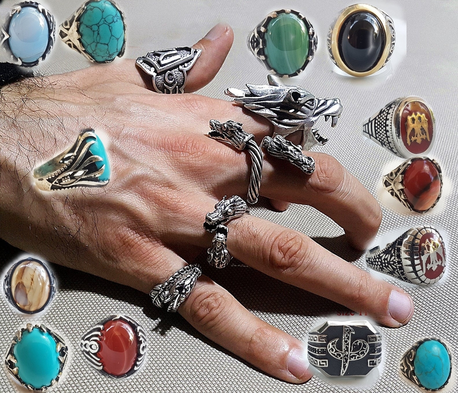 Wolf and Dragon Ring Men Rings Mens Ring Boho Ring Silver - Etsy Wolf and Dragon Ring Men Rings Mens Ring Boho Ring Silver - Etsy