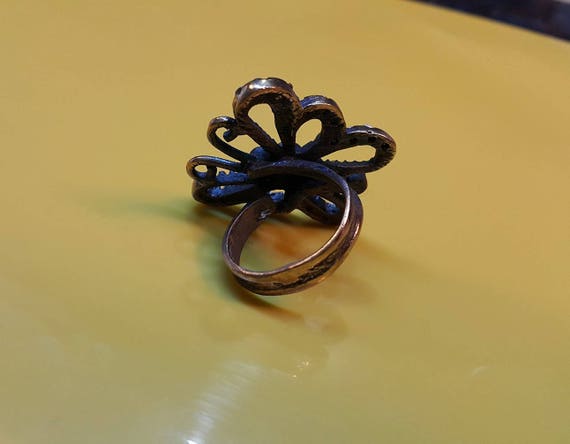 Vintage Butterfly Ring, Ruby ring, Gothic ring, V… - image 7