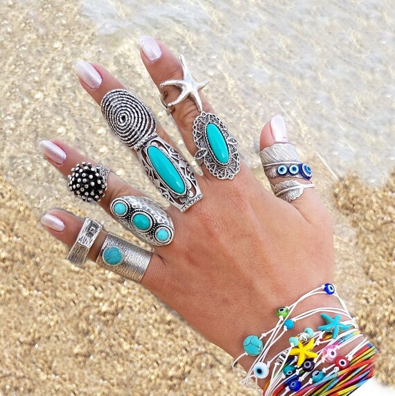 Anillos de plata ajustables para mujer de plata Etsy España