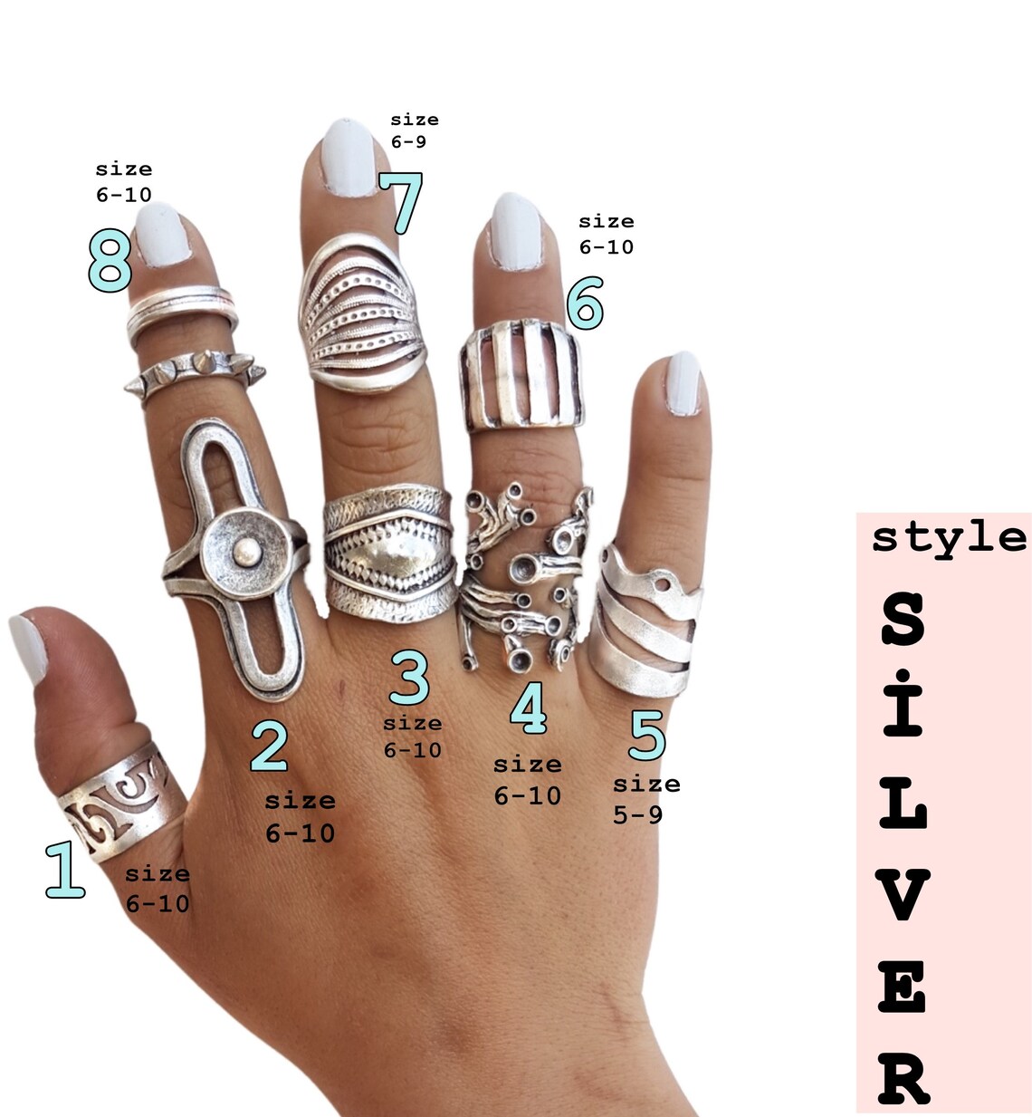 Silver Rings Boho Rings Boho Silver Ring Long Rings Ethnic Etsy