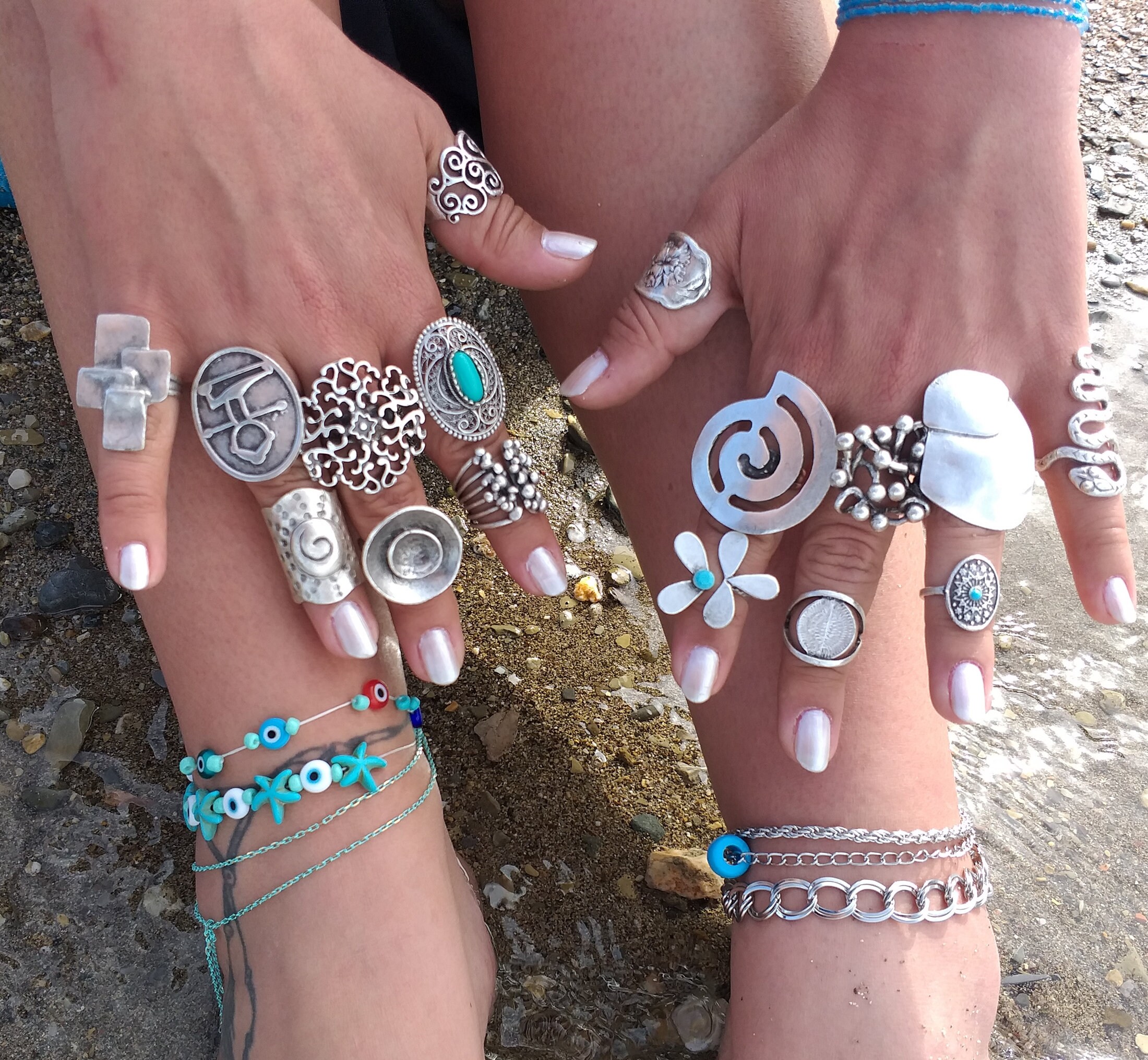 Boho Rings Long Rings Ethnic Rings Boho Silver Rings Gypsy Etsy
