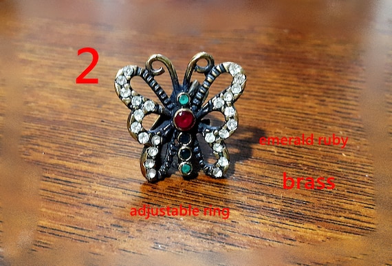 Vintage Butterfly Ring, Ruby ring, Gothic ring, V… - image 3