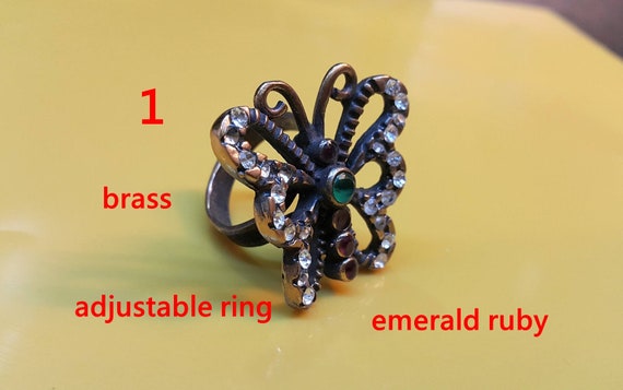 Vintage Butterfly Ring, Ruby ring, Gothic ring, V… - image 2