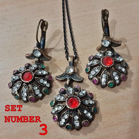 Ruby and Emerald Set, Authentic Set, Handmade Set… - image 3