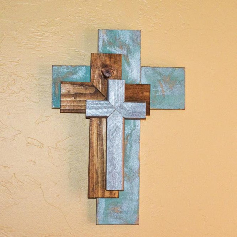3 in 1 Rustic Wooden Cross Wall Decor Handmade Hanging Etsy