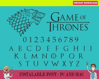 Game of Thrones SVG, Game of Thrones FONT SVG for Cricut Instant Download Svg Files