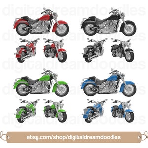 Motorcycle Clipart, Biker Clipart, Motorcycle Overlays, Road Hog Graphic, Motorbike Graphic, Classic Road Bikes, Srapbook, Digital Download