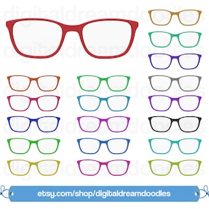 Glasses Clipart, Glasses Clip Art, Eye Glasses Overlays, Eyewear Graphic, Glasses Frame, Clip Art Glasses, PNG Spectacles, Digital Download