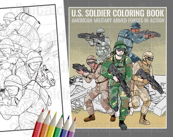 Download Coloring Book Army Etsy