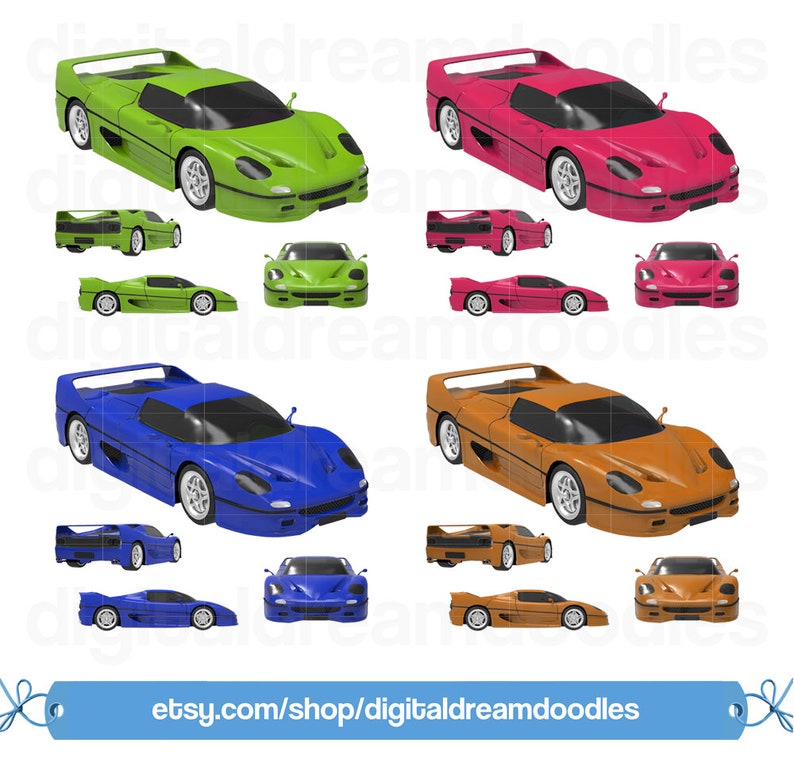 Ferrari F50 Car Clip Art Car Clipart Ferrari Auto Scrapbook PNG Ferrari Car Image F50 Vehicle Clipart Digital Download F50 Car Graphic