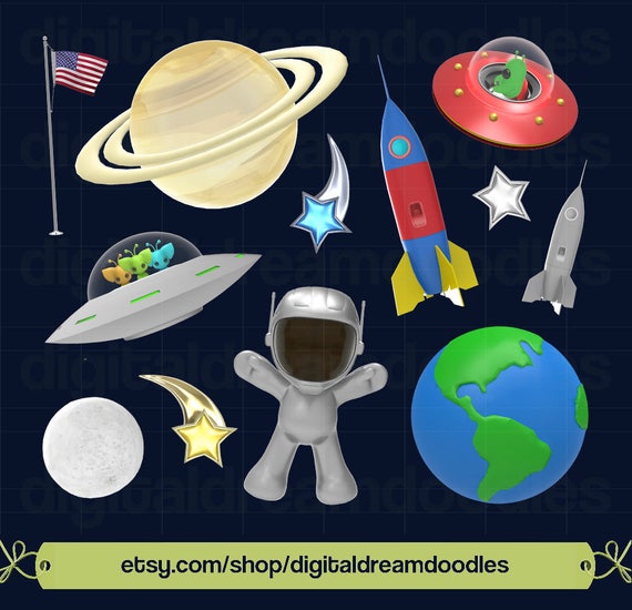 Platz Clipart Rakete Clipart Astronaut Bild Etsy