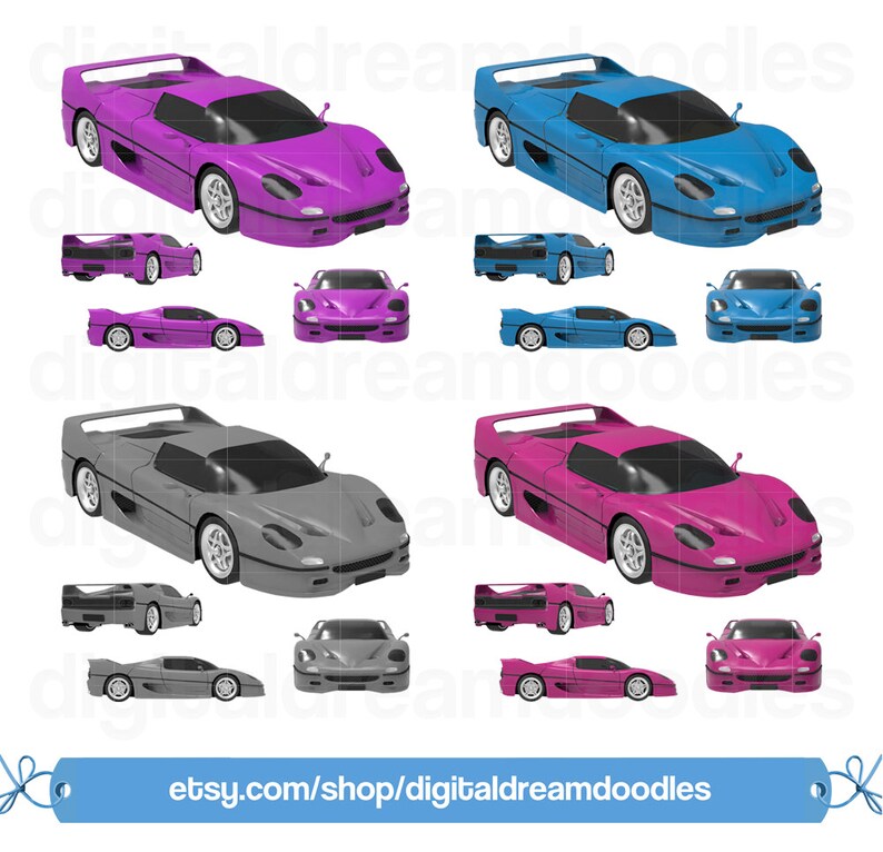 Ferrari F50 Car Clip Art Car Clipart Ferrari Auto Scrapbook PNG Ferrari Car Image F50 Vehicle Clipart Digital Download F50 Car Graphic