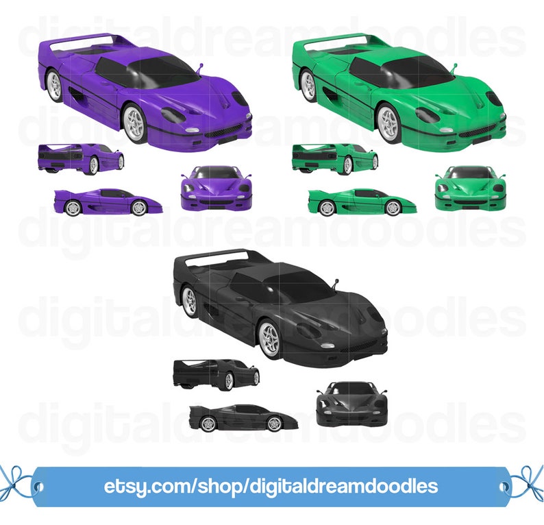Ferrari F50 Car Clip Art Car Clipart Ferrari Auto Scrapbook PNG Ferrari Car Image F50 Vehicle Clipart Digital Download F50 Car Graphic