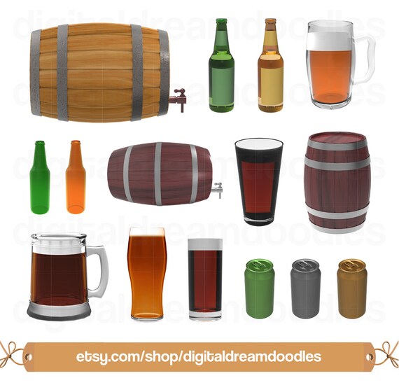 Download Free Beer Clipart Beer Clip Art Whiskey Barrel Image Beer Bottle Etsy SVG Cut Files
