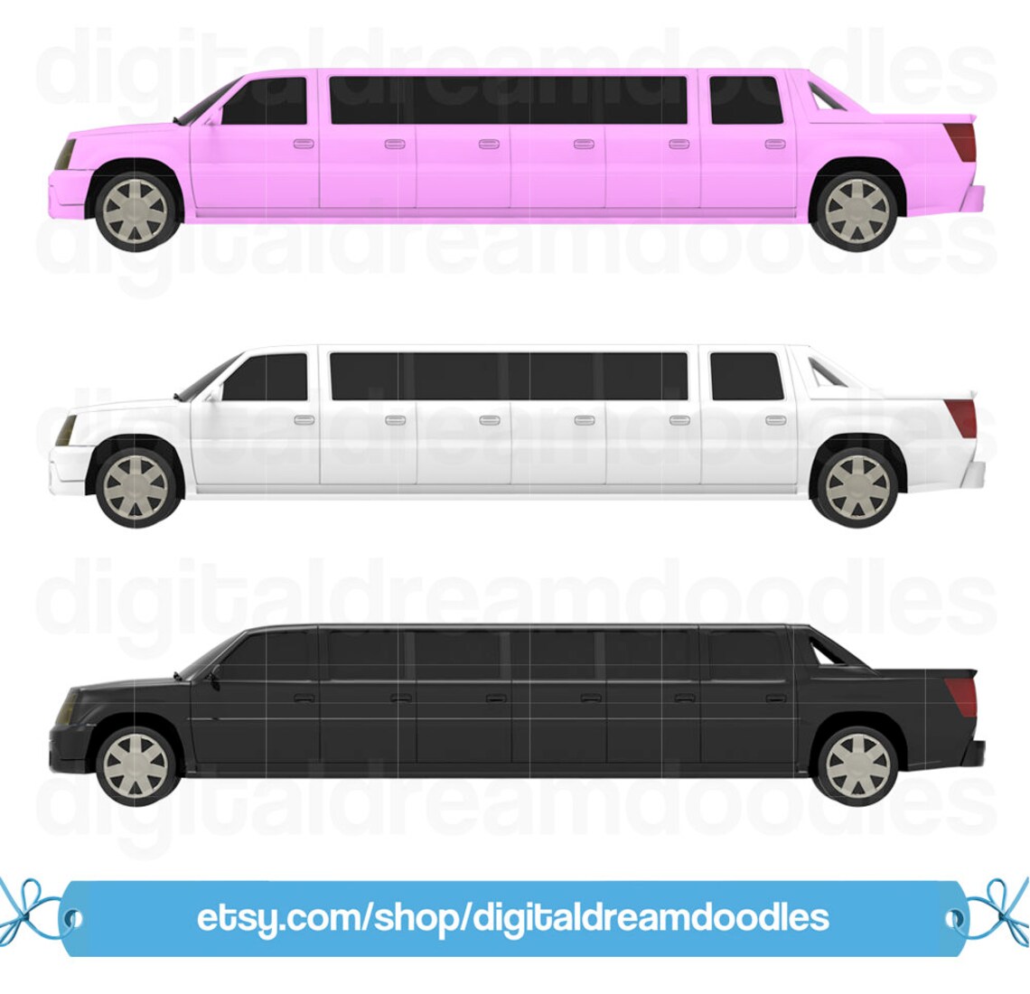 Limousine Clipart Limousine Clip Art Limo Clipart Limo PNG Etsy