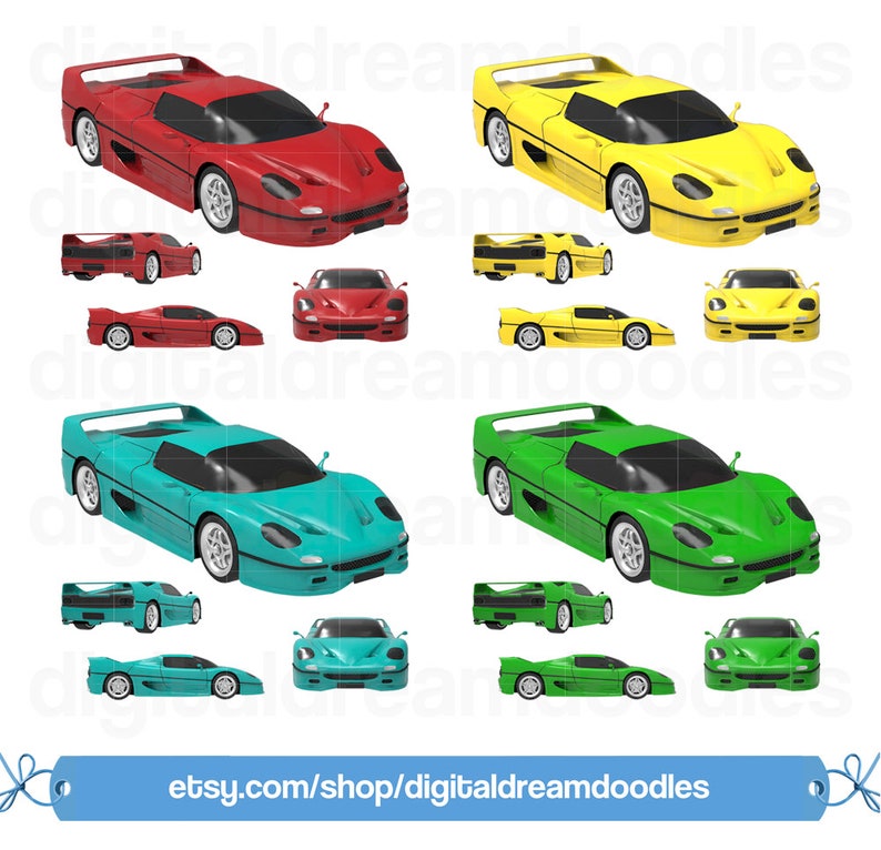 Ferrari F50 Car Clip Art Car Clipart Ferrari Auto Scrapbook PNG Ferrari Car Image F50 Vehicle Clipart Digital Download F50 Car Graphic