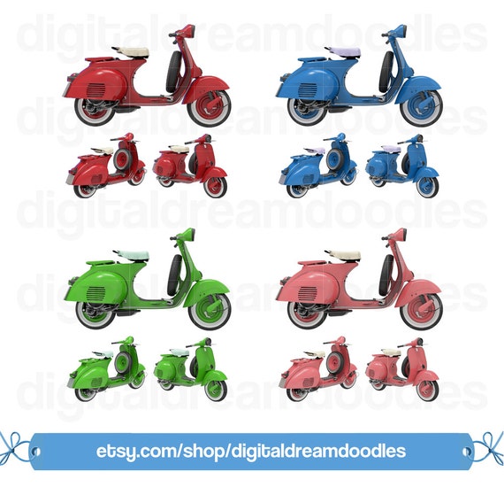 Vespa Clipart Roller Clipart Moped Clipart Vespa Bild Etsy