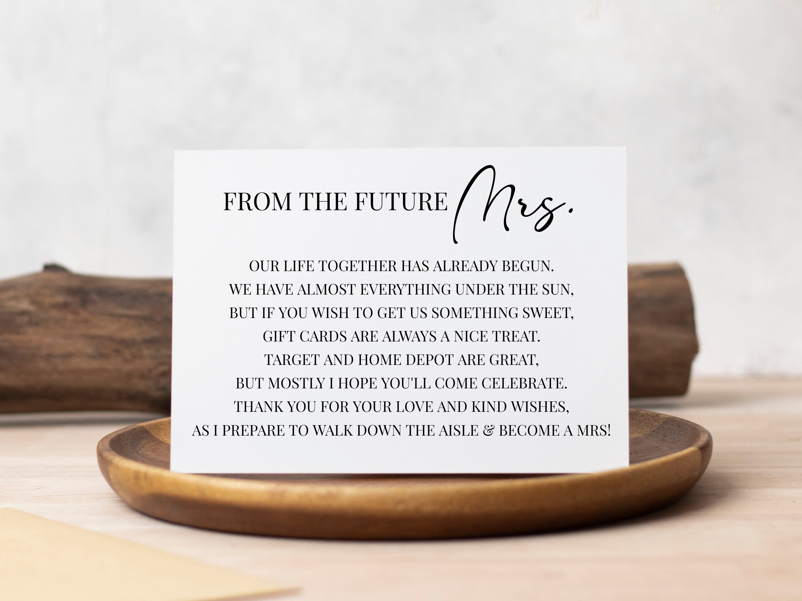 Bridal Shower Invitation Enclosure Cards A Note on Gifts Etsy
