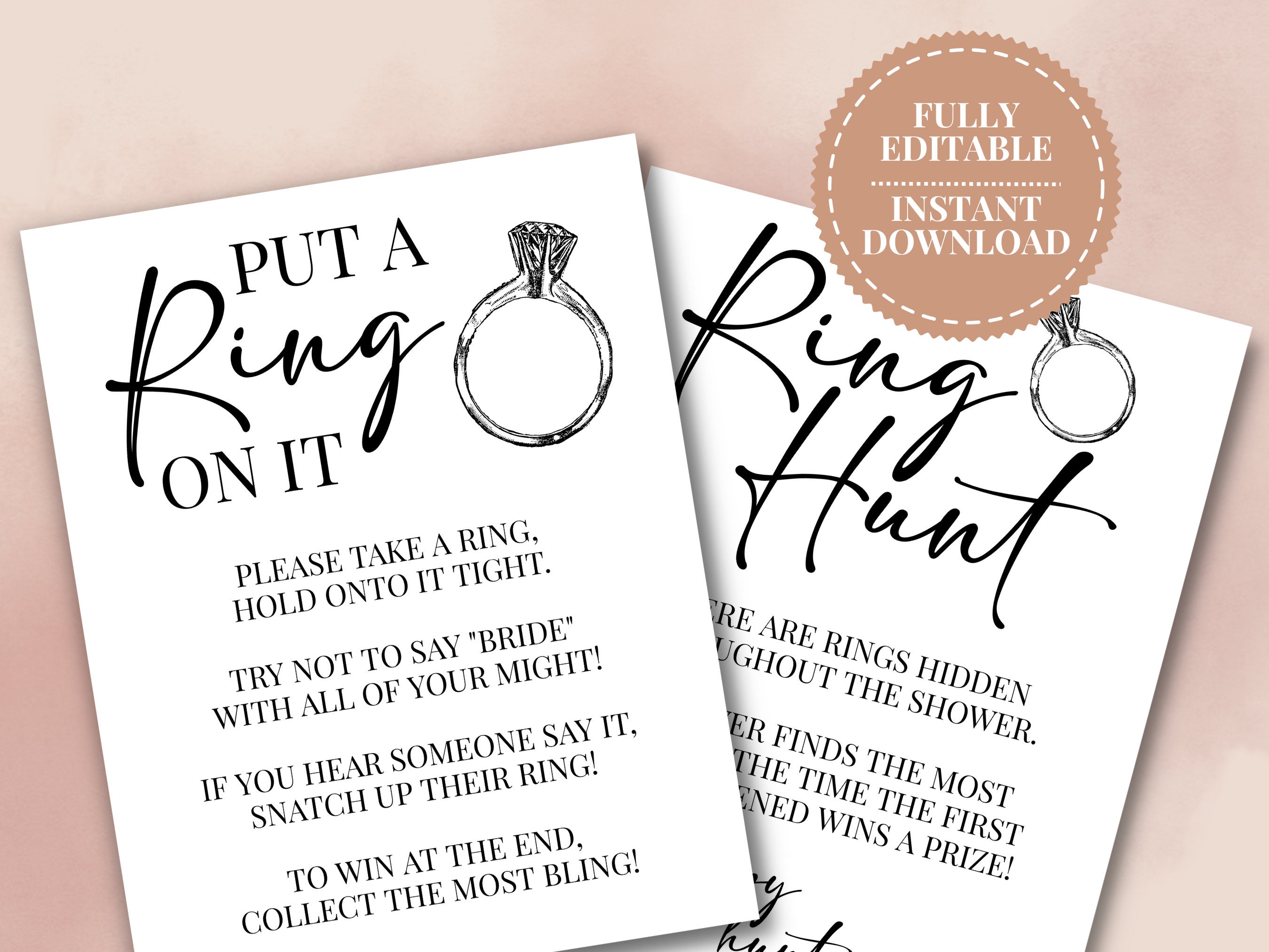Bridal Shower Ring Games Bridal Shower Game Minimalist Editable Bridal Shower Ring Games Bridal Shower Game Minimalist Editable