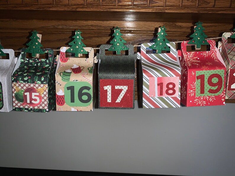 Christmas Advent Calendar Garland Christmas Countdown Etsy