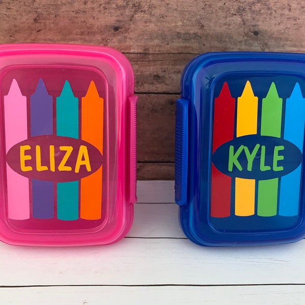 Crayon Box - Crayon Holder - Kids Crayon Box - Personalized Crayon Box for Kids - School Box - Personalized School Supplies - Back to School