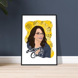 Liz Lemon / 30 Rock – Mattes Poster mit Rahmen