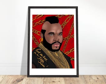 Mr. T / The A-Team – Fine Art Poster mit Rahmen