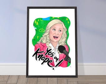 Leslie Knope / Parks & Freizeit – Fine Art Poster mit Rahmen