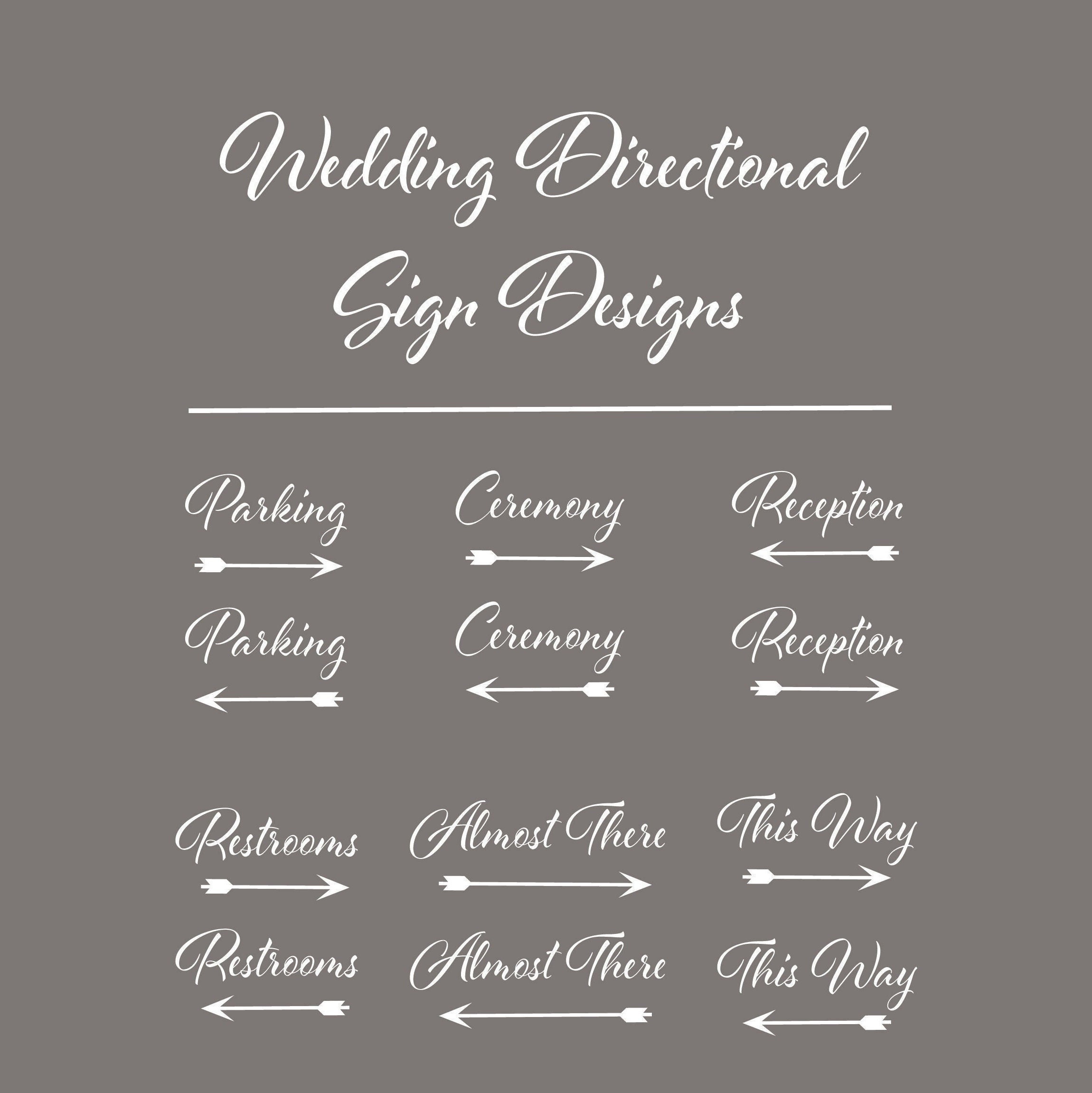 Wedding Directional Signs Digital Download / SVG / PNG / JPG / Etsy