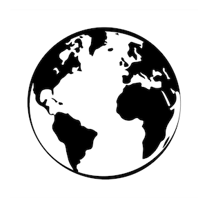 Globus Digital Download / SVG / PNG / JPG / Cut File / Weltkarte / Erde / Meere / Land / Planet