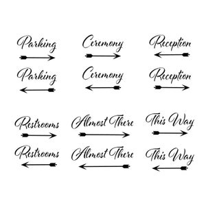 Hochzeit Wegweiser Digital Download / SVG / PNG / JPG / geschnittene Datei / Hochzeitsempfang / Hochzeit Wegbeschreibung / Beschilderung / Crafters
