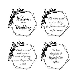 Signos de boda florales Descarga digital / SVG / PNG / JPG / Archivo de corte / Decoración de la boda / Recepción de la boda / Ceremonia de boda / Refranes de la boda