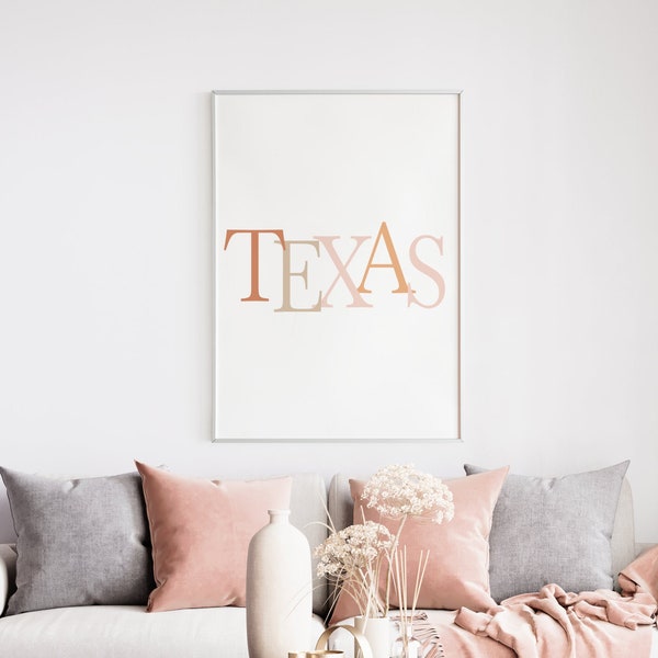 Texas Word Art Digital Download, Texas Wall Art, Texas Art Digital Download, Printable Art, Cowgirl Theme Wall Print, Pink Cowgirl Room CG1