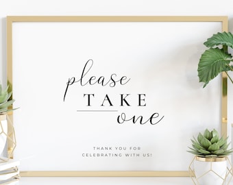 Wedding Favor Sign, Wedding Favors Printable Sign, Please Take One Sign For Table WB1
