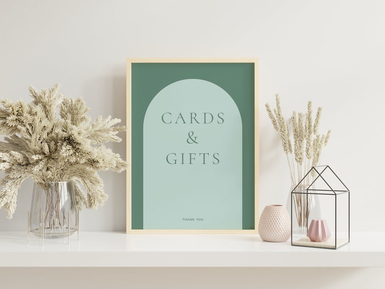 Cards &amp; Gifts Printable Sign Wedding Signage Greenery Cards - Etsy