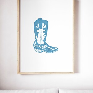 Cowgirl Boots Poster - Blaue Western Wandkunst - Nashville Texas Kunst, digitaler Download, druckbare Cowgirl Zimmer Dekor, Cowboy Druck - BKG ZAP