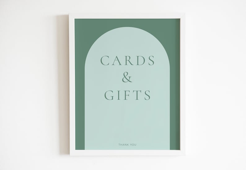 Cards &amp; Gifts Printable Sign Wedding Signage Greenery Cards - Etsy