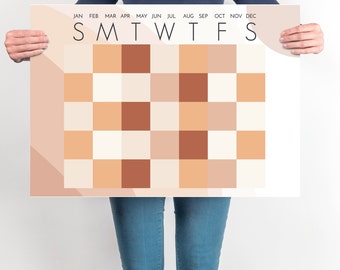 Large 2023 Printable Wall Calendar, Nude Modern Minimalist Calendar, Terracotta Style Dry Erase Poster Calendar