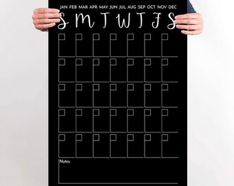 Large 2023 Perpetual PRINTABLE Calendar, Digital Download Calendar, Chalk Marker or Dry Erase Marker Calendar, Reusable Monthly Calendar