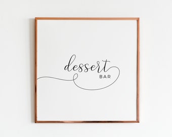 Dessert Bar Printable Sign, Wedding Signage, Dessert Table Sign, Black and White Minimalist Wedding Digital Downloads WB1