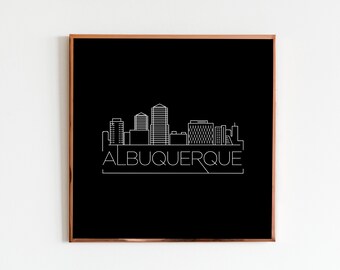 Download digital da paisagem urbana de Albuquerque, arte para presente de Natal de Albuquerque, impressão de arte de parede de Albuquerque, decoração de parede para casa com arte de Albuquerque