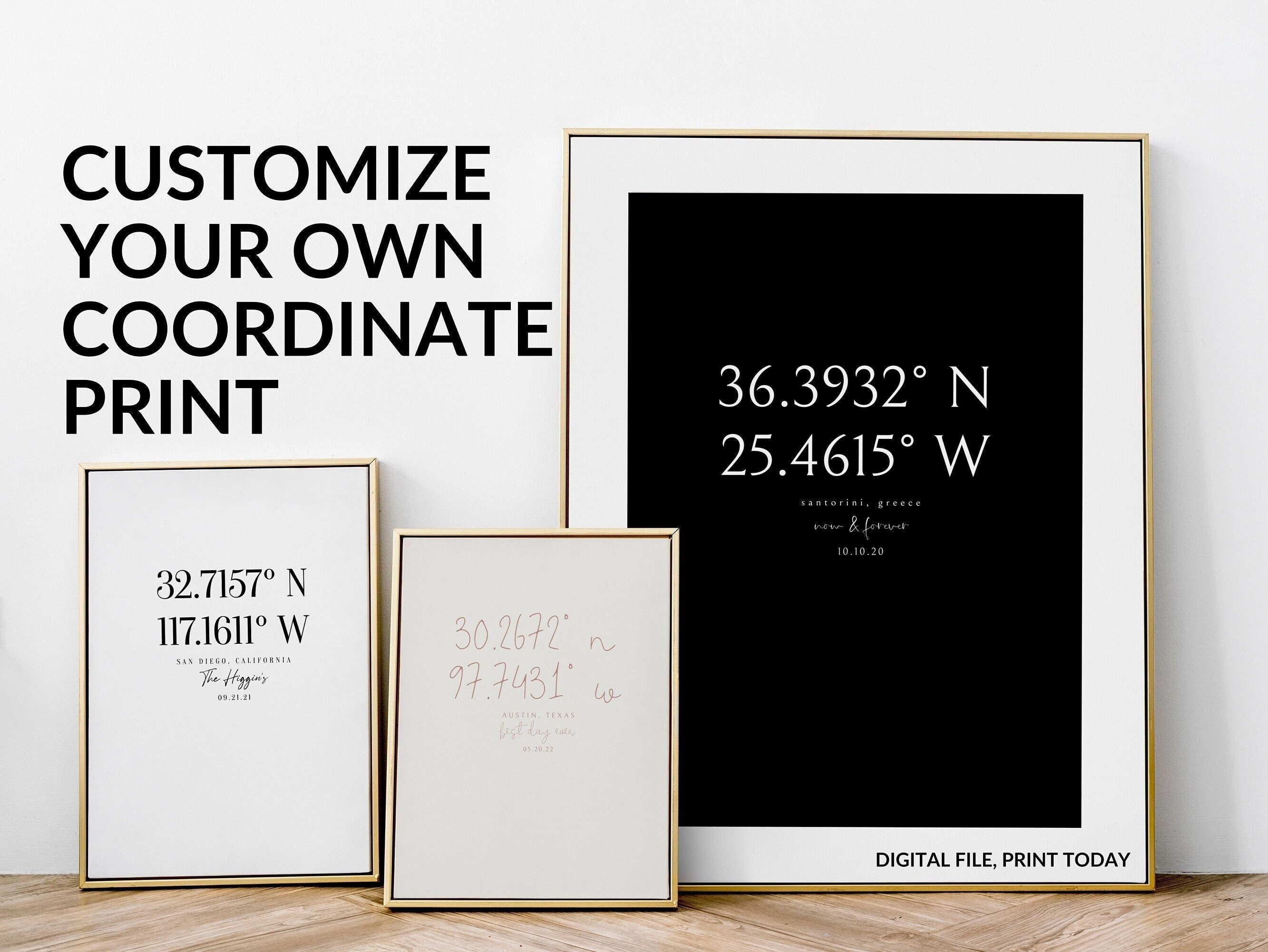 Personalized Valentines Day Gift for Her Coordinate Print of - Etsy